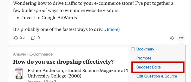quora suggest edits