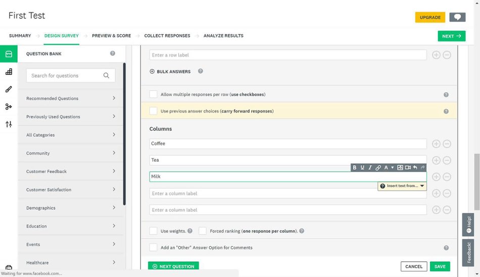 SurveyMonkey Online Survey Tool