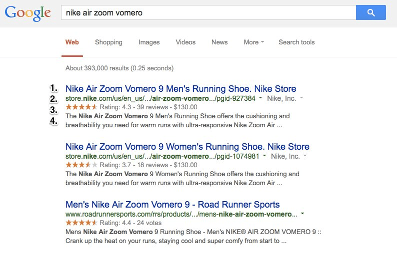 Nike Zoom Vomero Search Engine Results Page