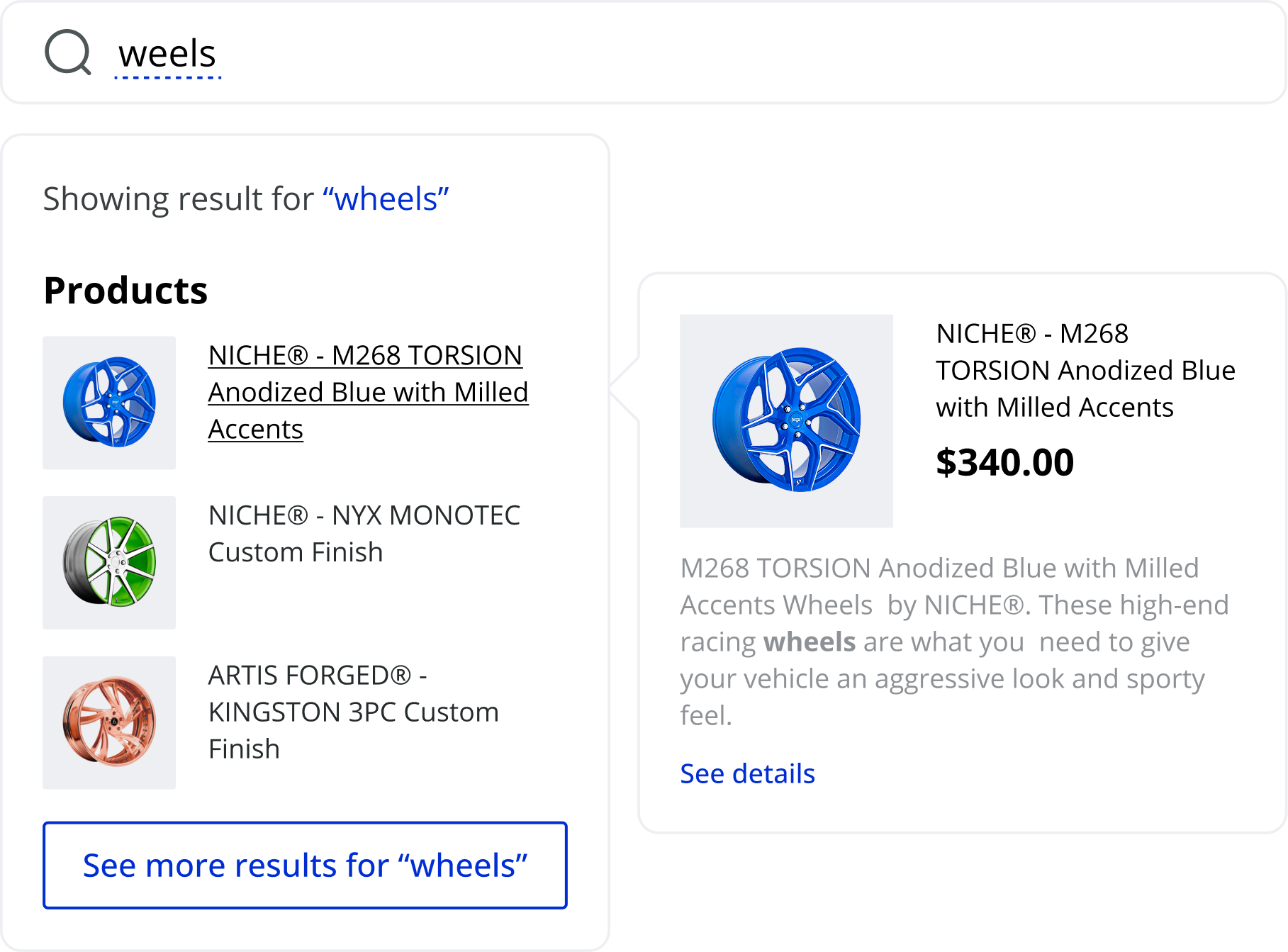 Spelling corrections, synonyms, related terms & languages