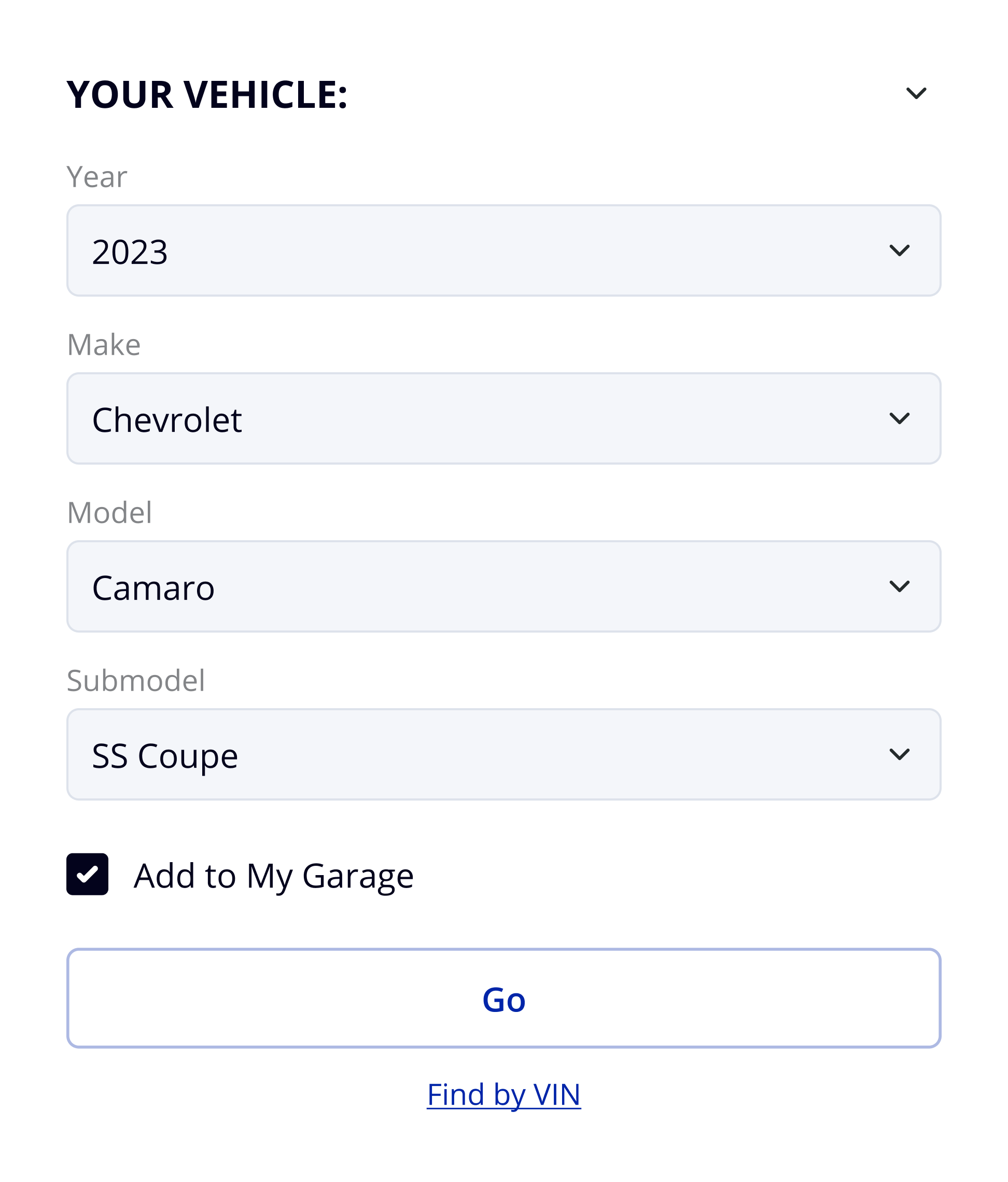 Year/Make/Model Filters (YMM)